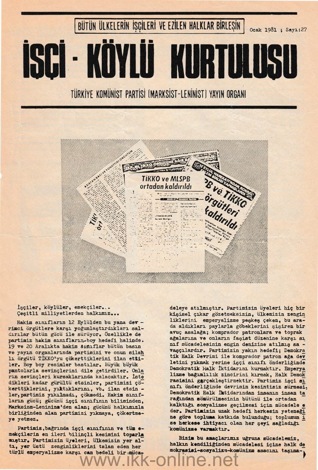 İşçi Köylü Kurtuluşu Sayı-27