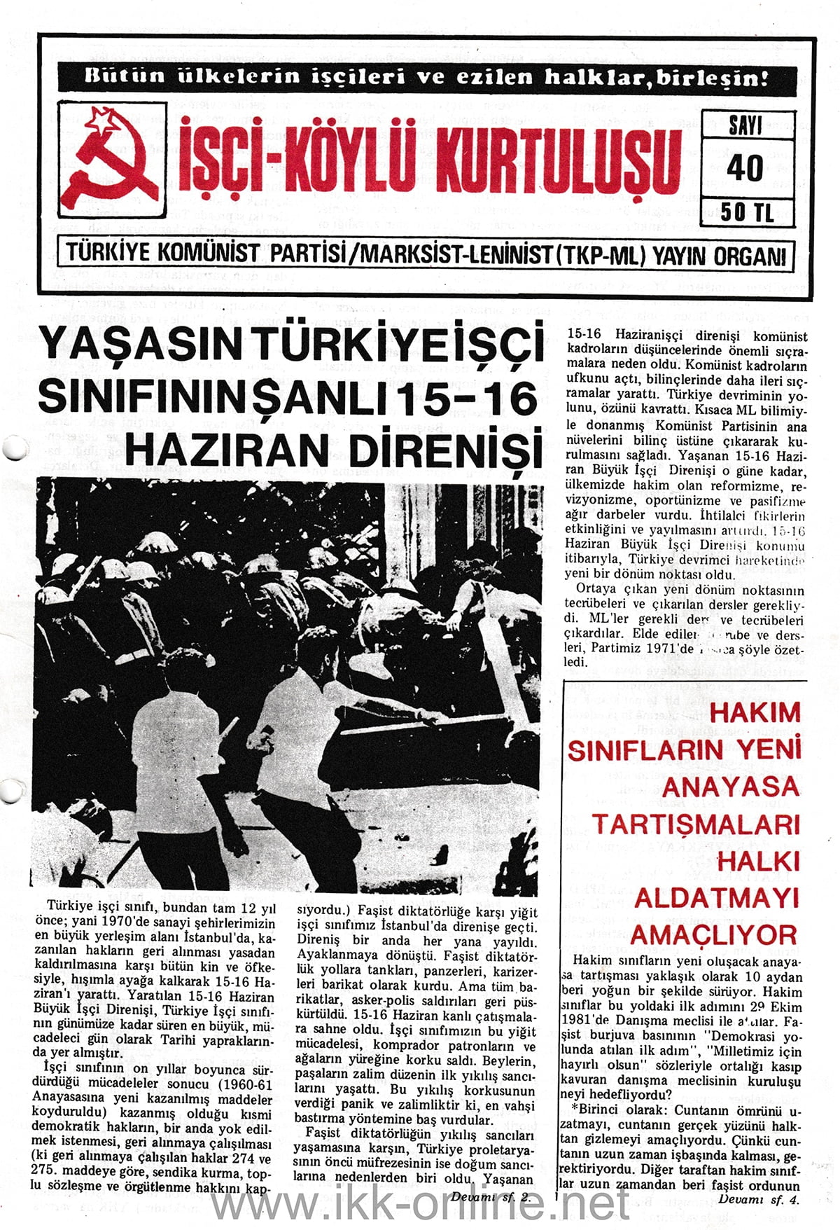 İşçi Köylü Kurtuluşu Sayı-40