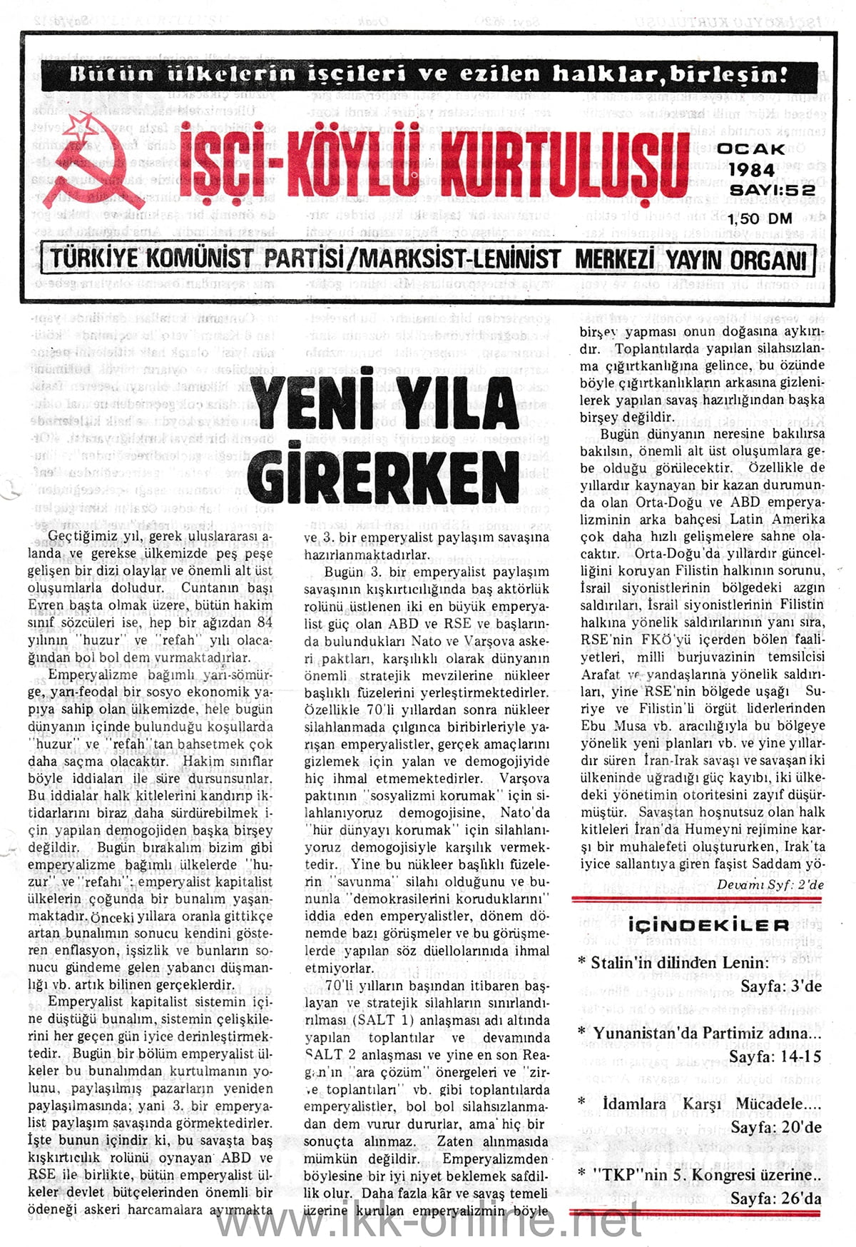 İşçi Köylü Kurtuluşu Sayı-52