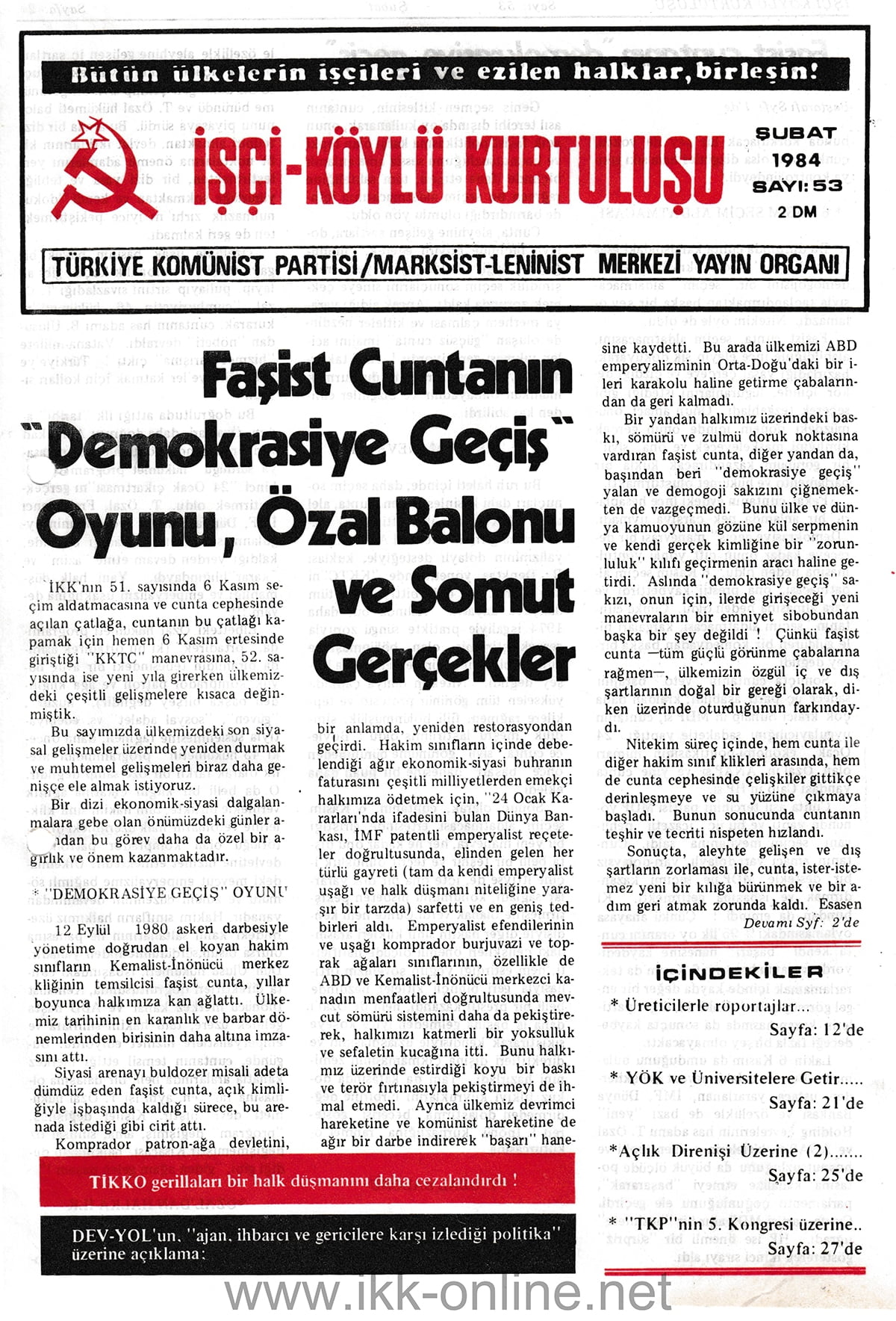 İşçi Köylü Kurtuluşu Sayı-53