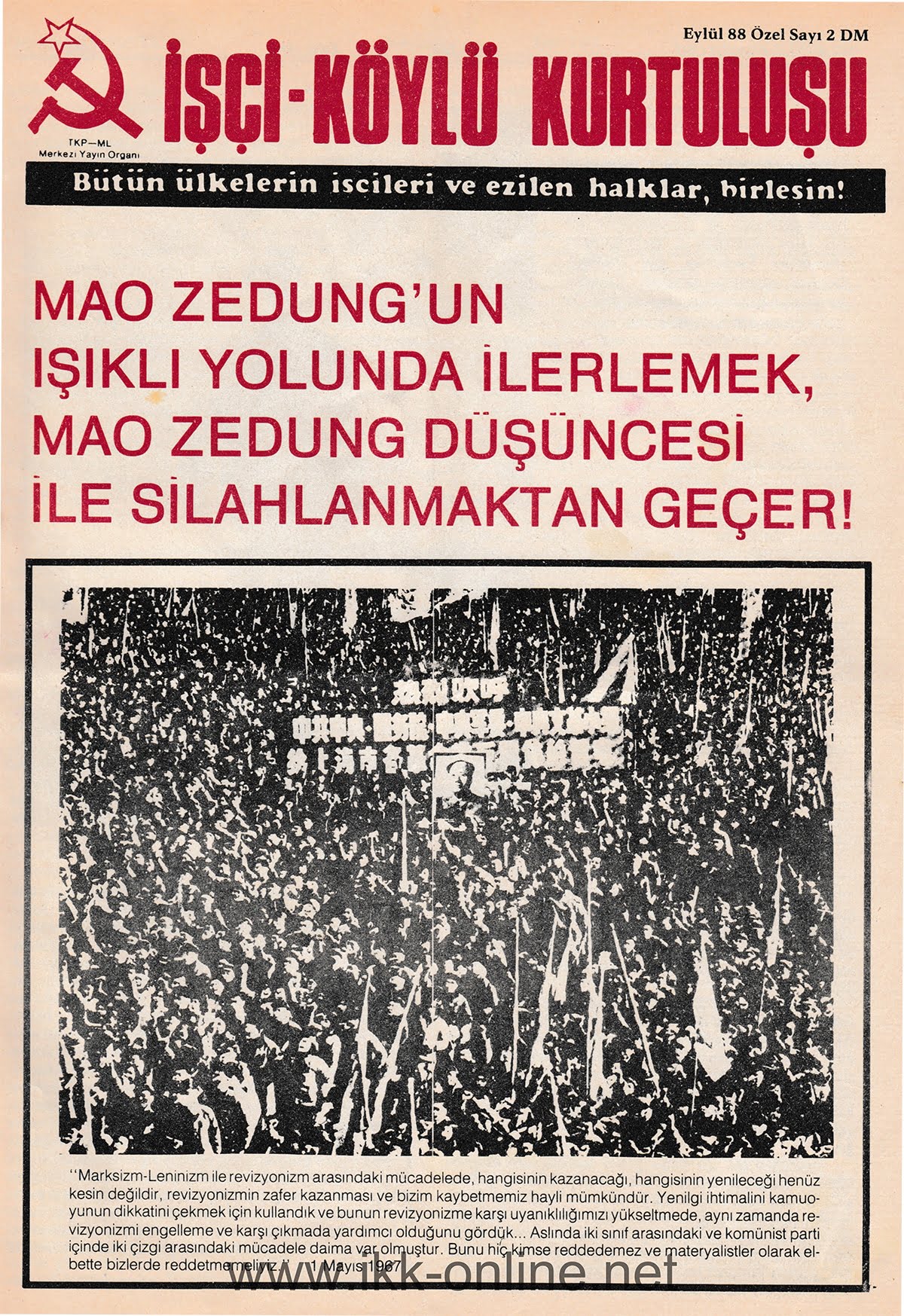 İşçi Köylü Kurtuluşu Özel Sayı