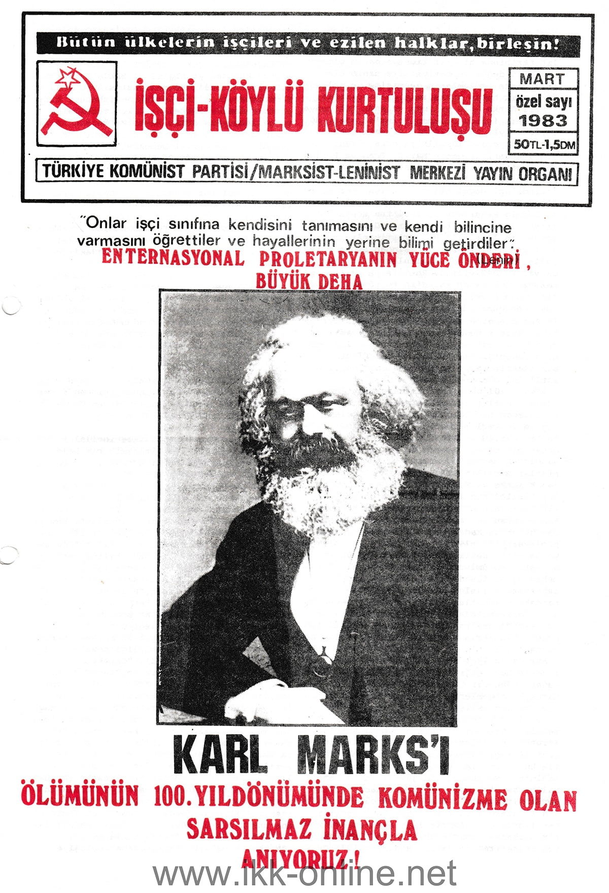 İşçi Köylü Kurtuluşu Özel Sayı