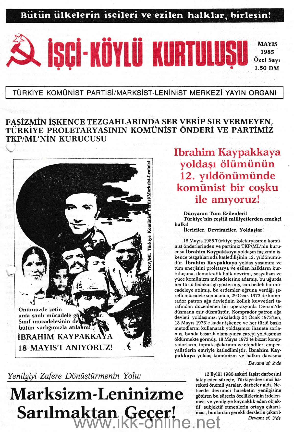 İşçi Köylü Kurtuluşu Özel Sayı