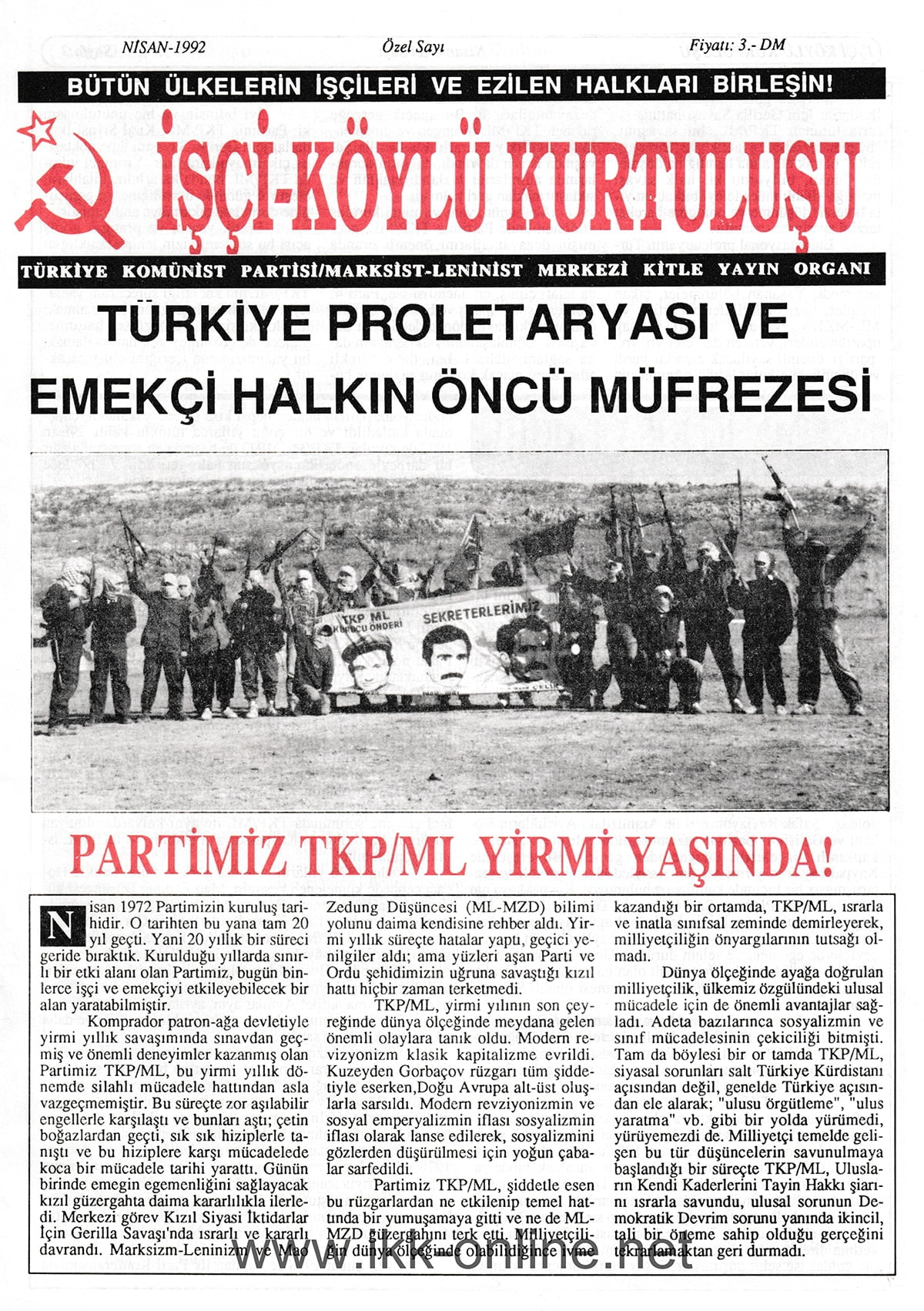 İşçi Köylü Kurtuluşu Özel Sayı