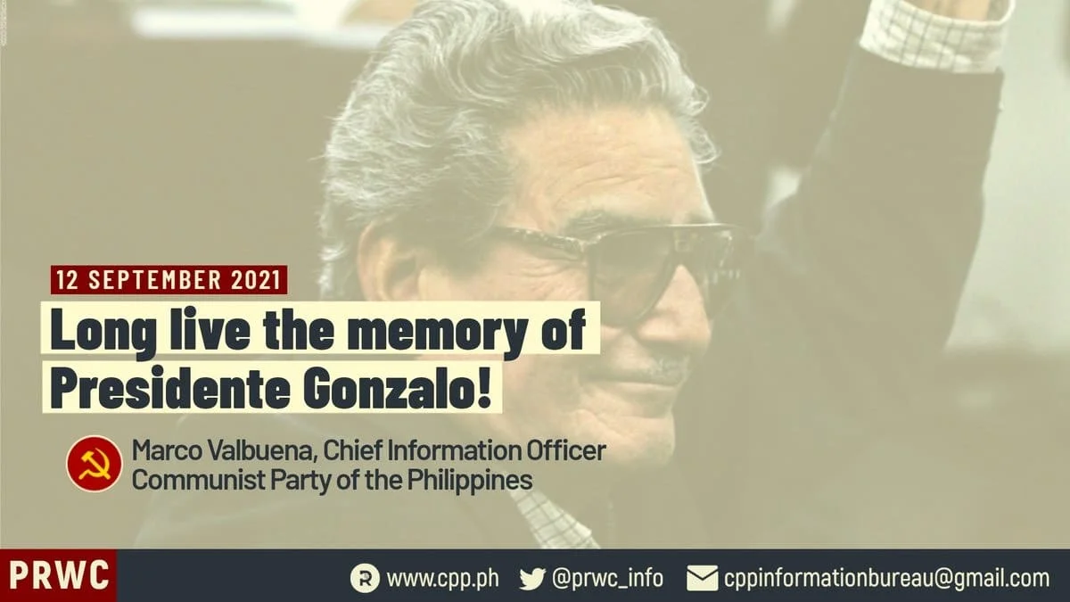 Filipinler Komünist Partisi (CPP) : Yaşasın Başkan Gonzalo’nun Hatırası! Filipinler Komünist Partisi (CPP) : Yaşasın Başkan Gonzalo’nun Hatırası!