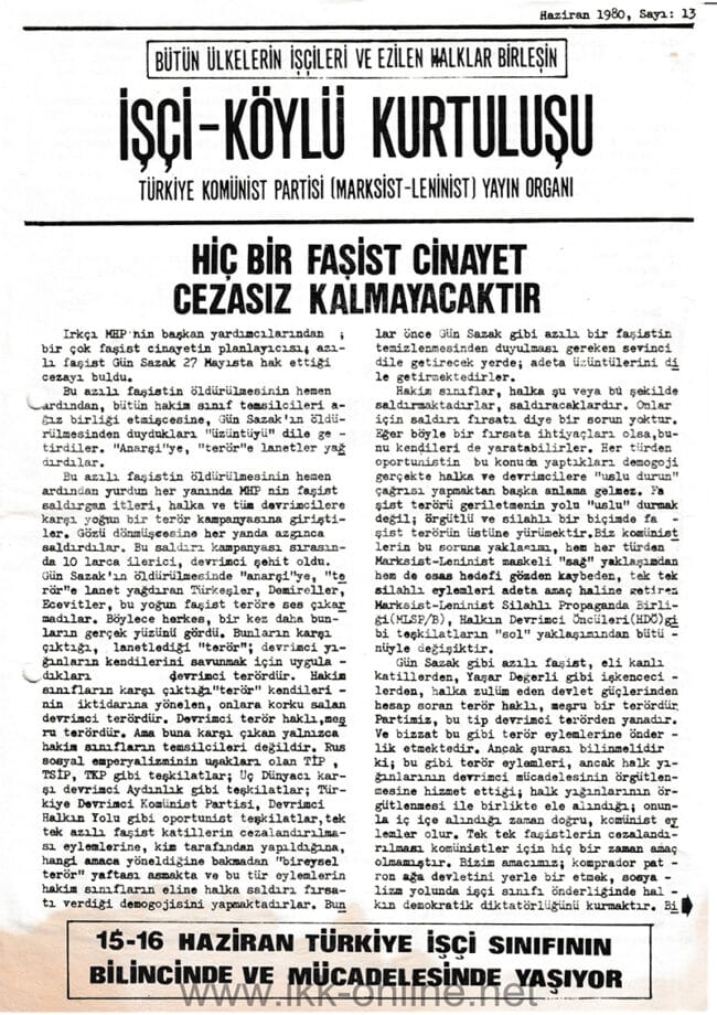 İşçi Köylü Kurtuluşu Sayı-13