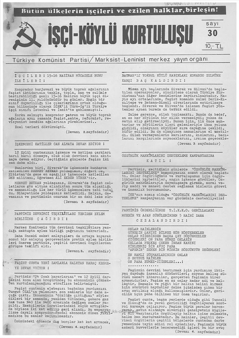 İşçi Köylü Kurtuluşu Sayı-30