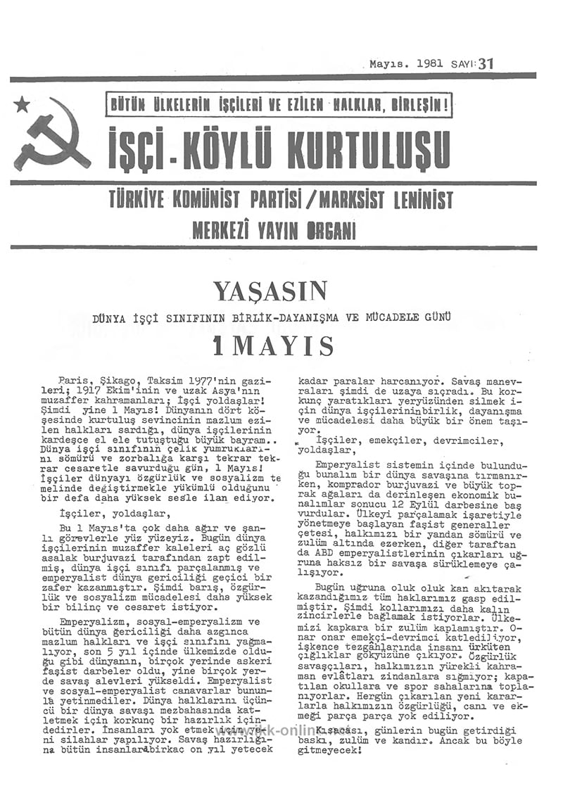 İşçi Köylü Kurtuluşu Sayı-31