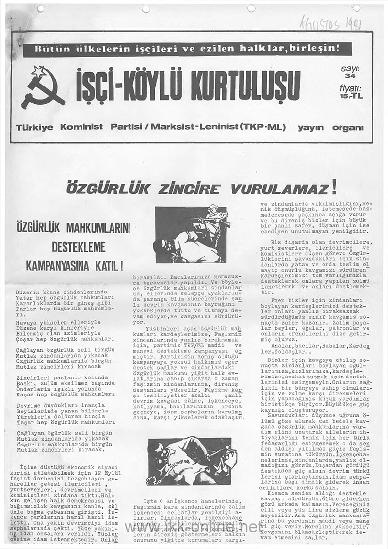 İşçi Köylü Kurtuluşu Sayı-34