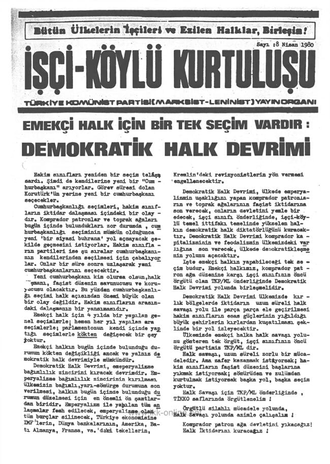 İşçi Köylü Kurtuluşu Sayı-8