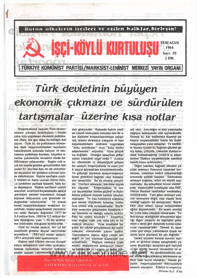 İşçi Köylü Kurtuluşu Sayı-58