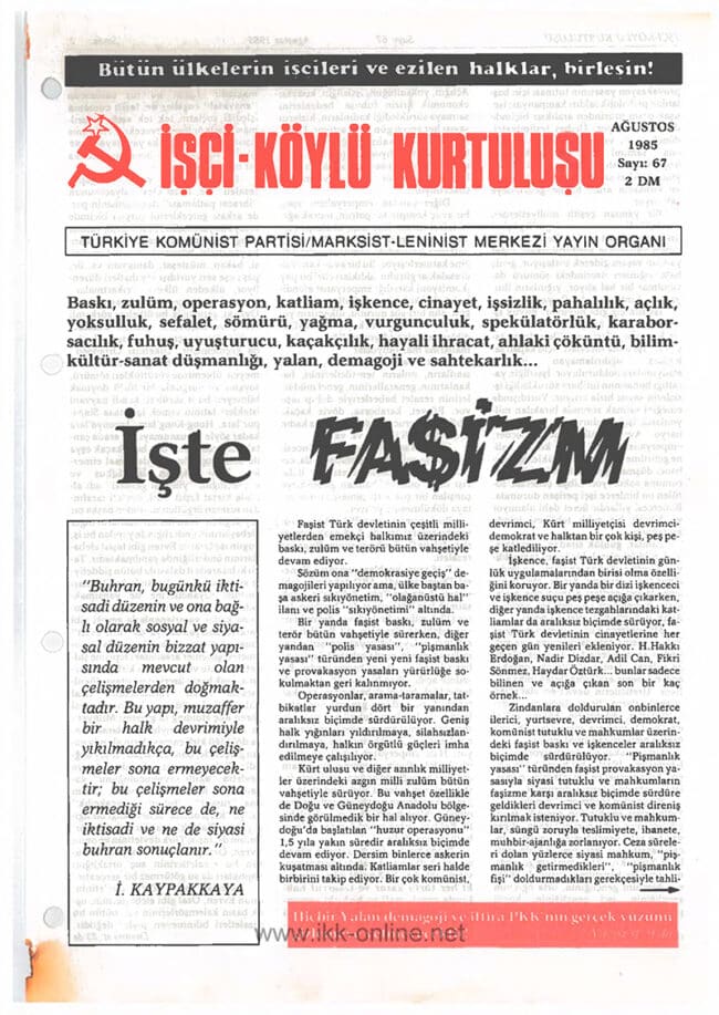 İşçi Köylü Kurtuluşu Sayı 67