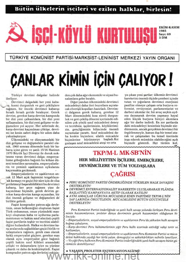 İşçi Köylü Kurtuluşu Sayı 69