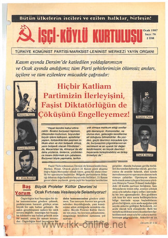 İşçi Köylü Kurtuluşu Sayı 76