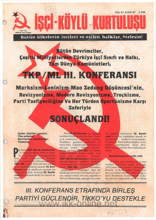 İşçi Köylü Kurtuluşu Sayı 81