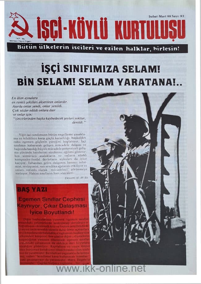 İşçi Köylü Kurtuluşu Sayı 83