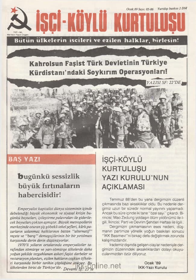 İşçi Köylü Kurtuluşu Sayı-85-86