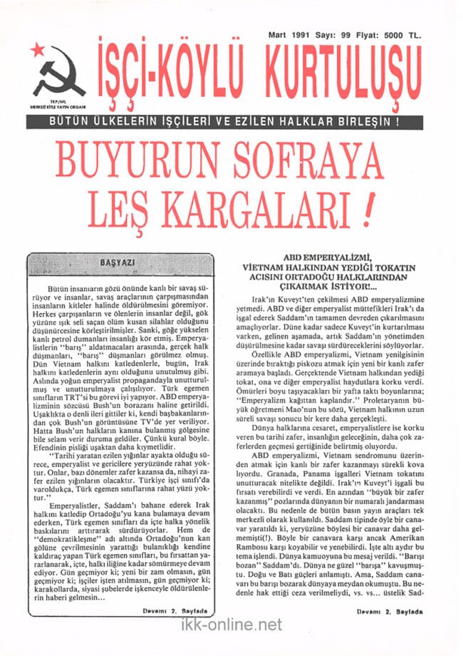 İşçi Köylü Kurtuluşu Sayı 99