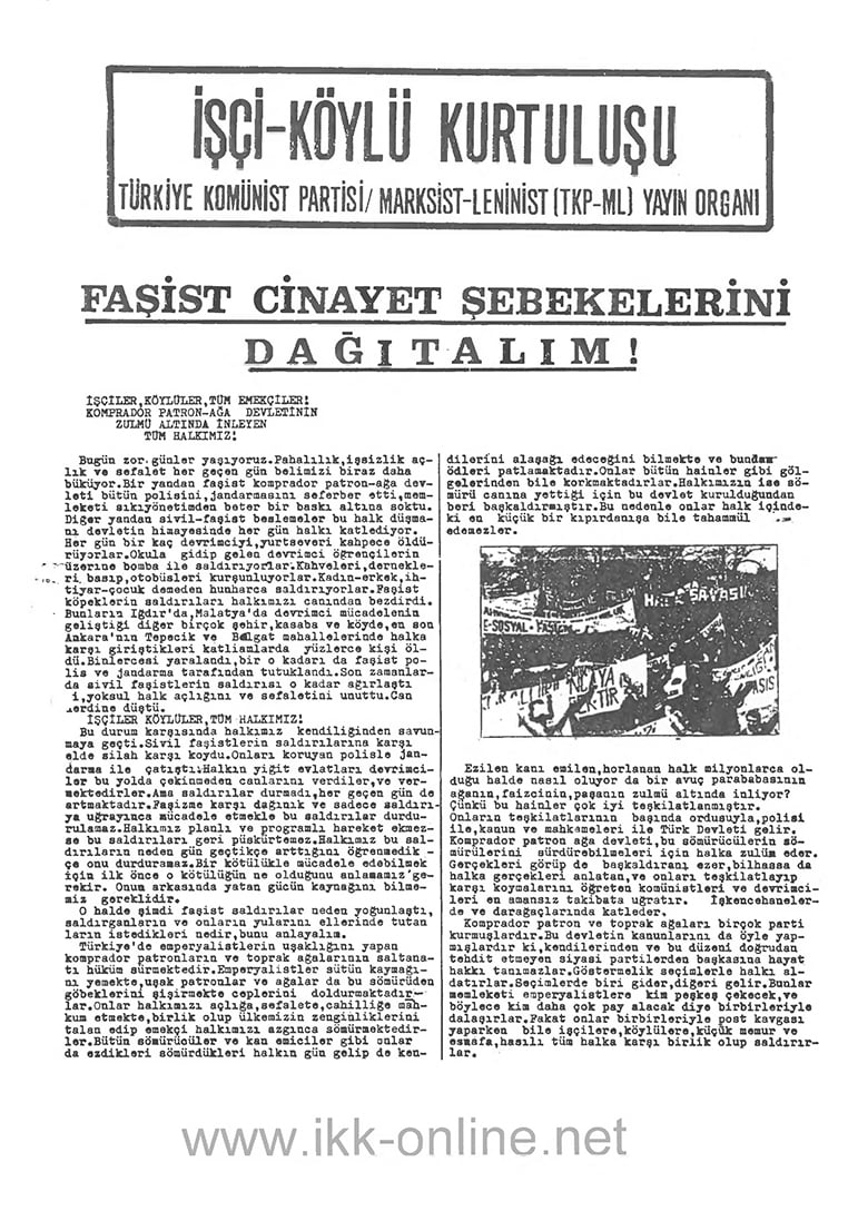 İşçi Köylü Kurtuluşu Ağustos 1978