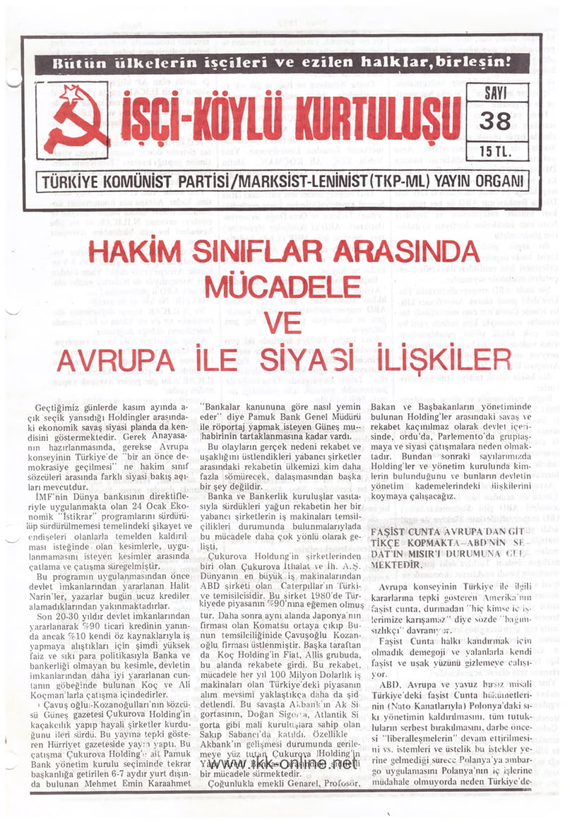 İşçi Köylü Kurtuluşu Sayı-38