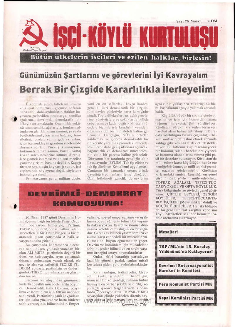 İşçi Köylü Kurtuluşu Sayı 79