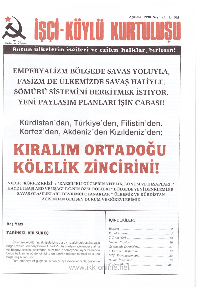 İşçi Köylü Kurtuluşu Sayı 92